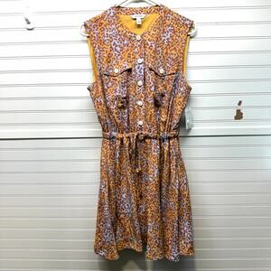 NWT Nine West Lined Sleeveless Dress with Adjustable Waist Tie Size L